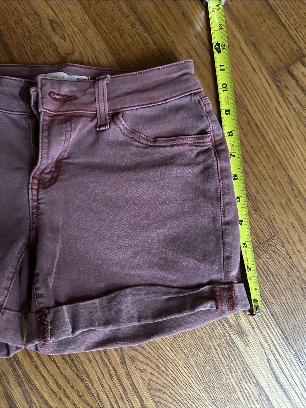 SO Orange/Pink Rolled Hem Jean Shorts - Size 0 - Picture 5 of 8